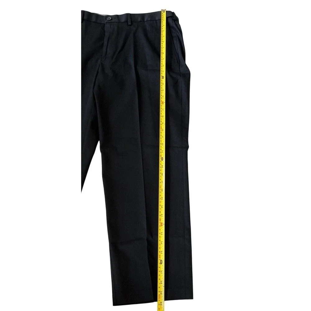 NEW! Haggar Premium No Iron Khaki‎ Mens 40x29 Black Classic Fit Stretch Pants
